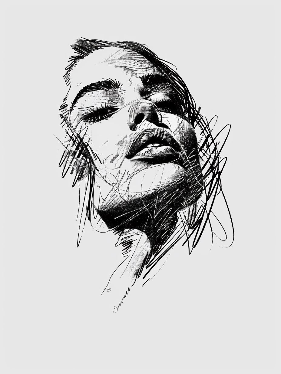 Expressive Ink Portrait Study