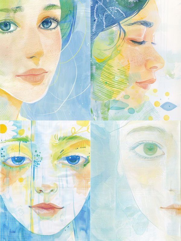 Ethereal Watercolor Portrait Study