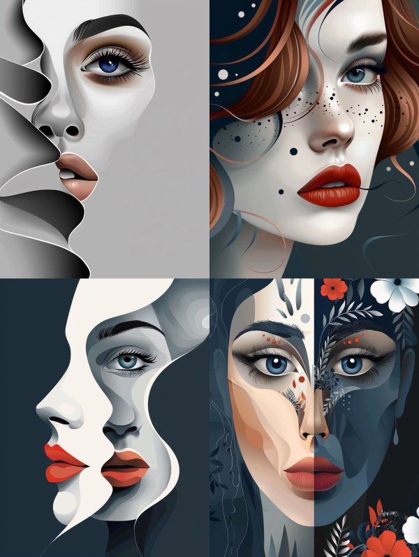 Fragmented Ethereal Digital Portrait