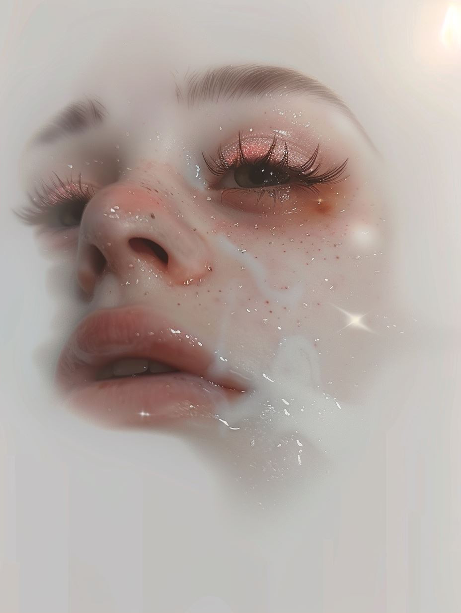 Ethereal Gaze Through Frosted Glass