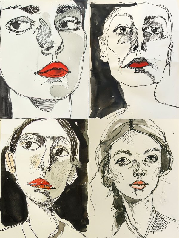 Crimson Ink Portrait
