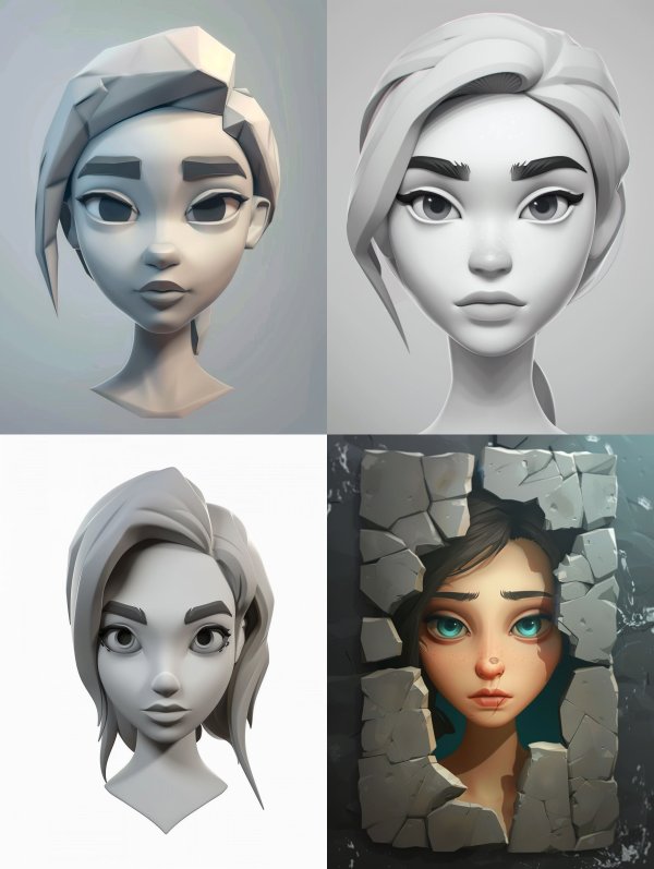 Minimalist Low Poly Digital Portrait
