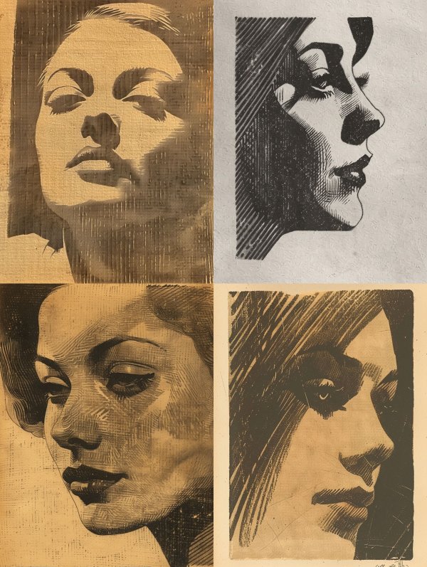 Vintage Sepia Screenprint