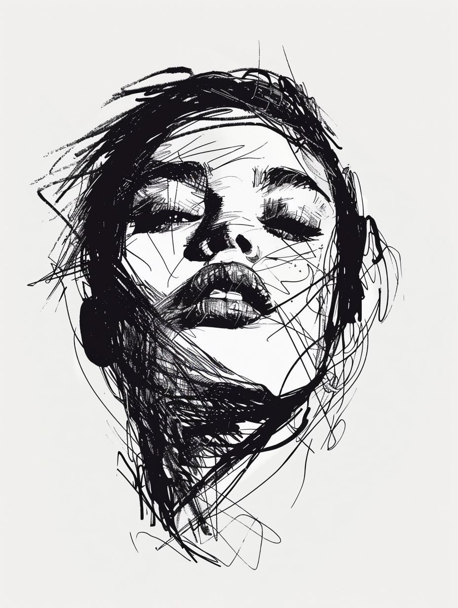 Expressive Ink Portrait Study