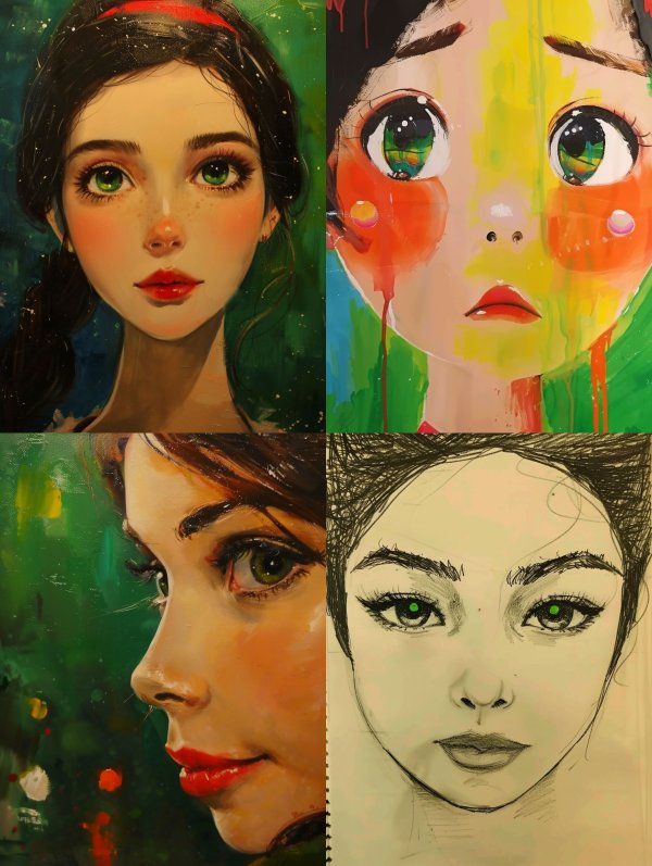 Ethereal Gaze in Emerald Hues