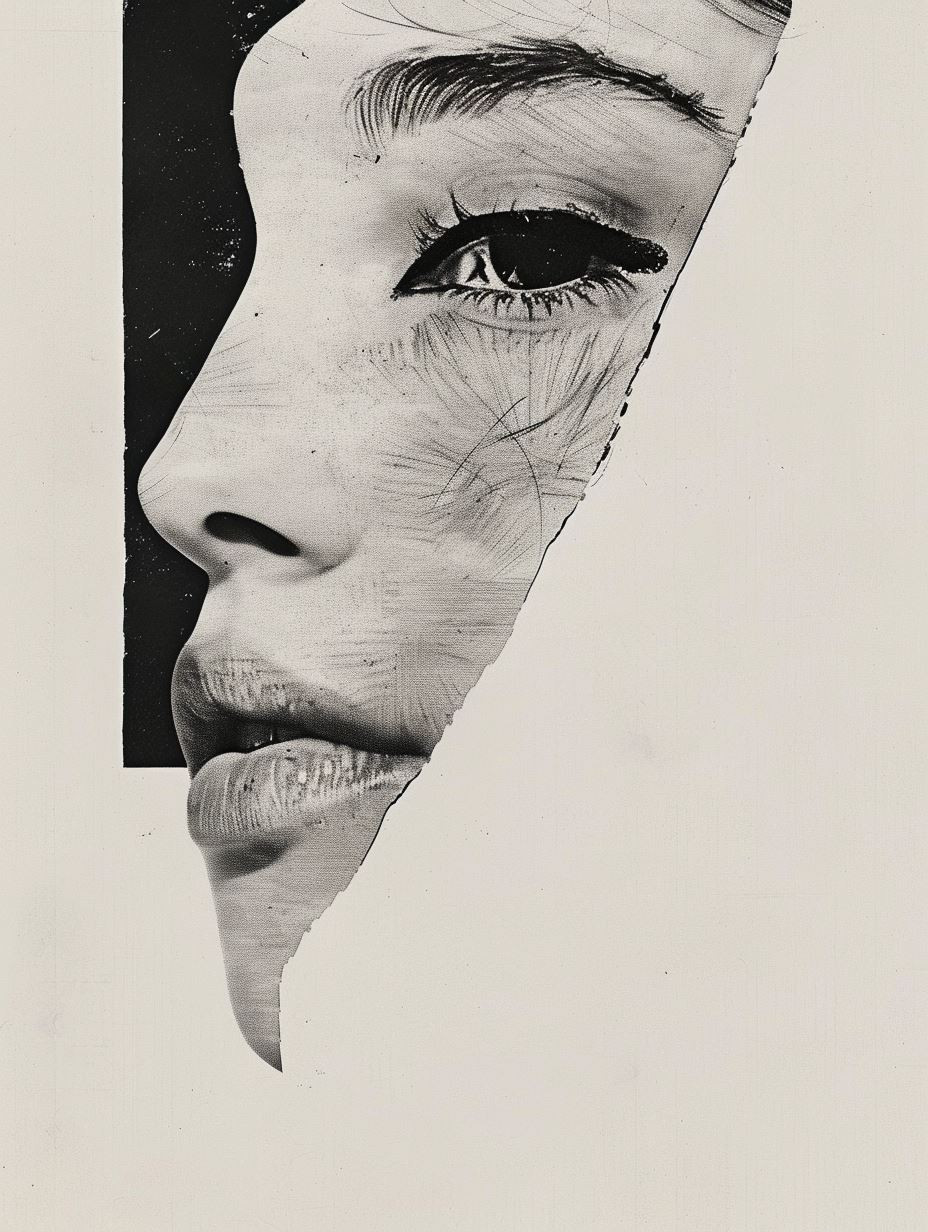 Fragmented Monochrome Portrait Study