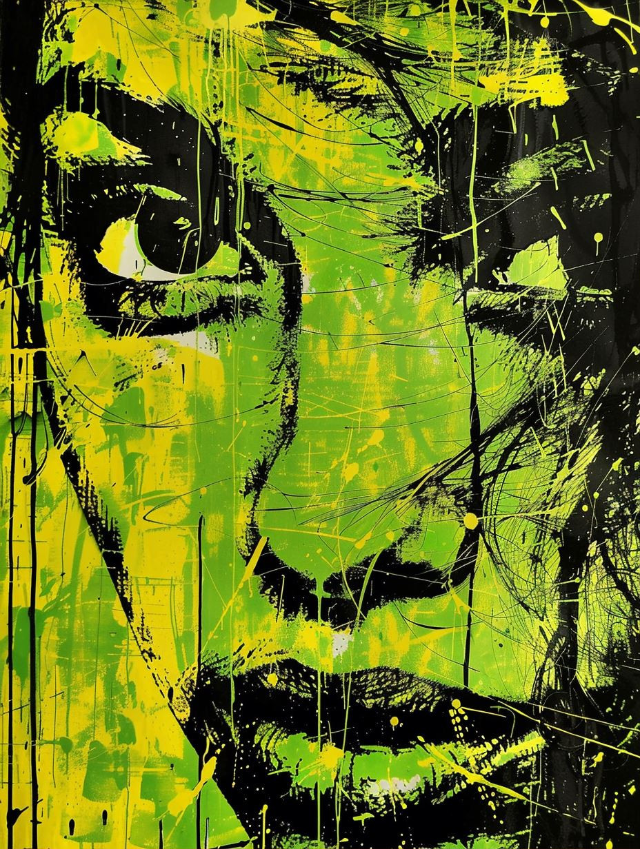 Neon Acid Portrait Splatter