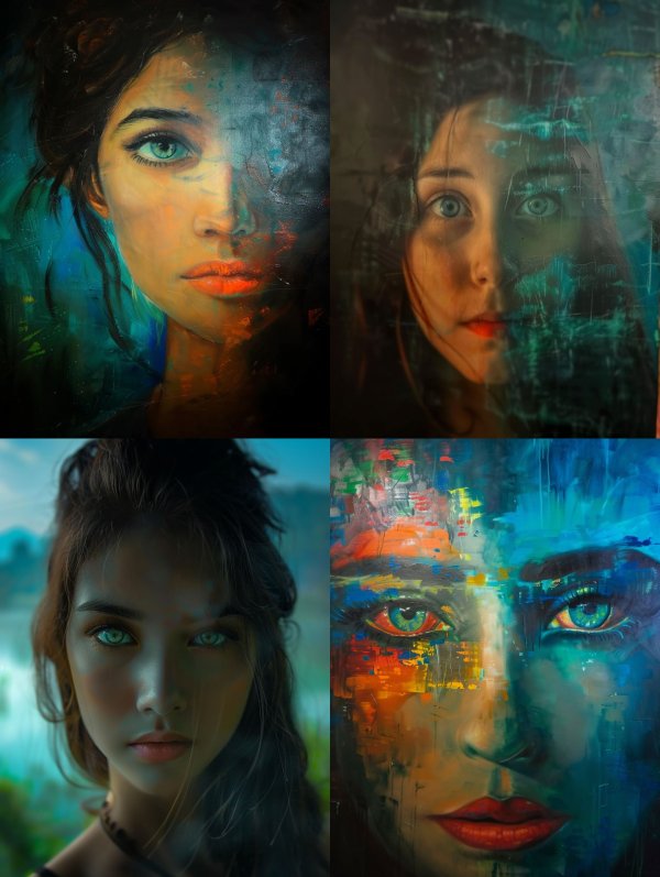 Azure Shadow Portrait