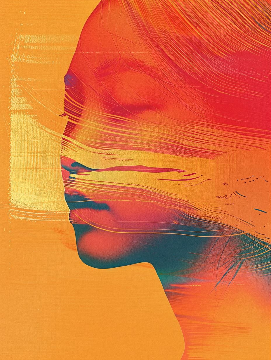 Vibrant Neon Fluid Portrait