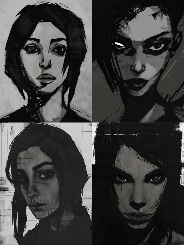 Dark Melancholic Digital Portraits