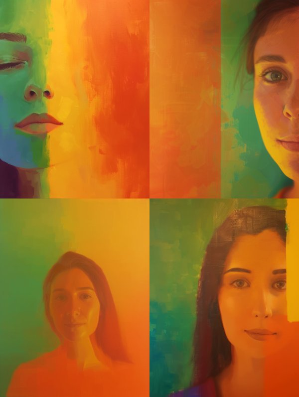 Vibrant Prismatic Portrait Study