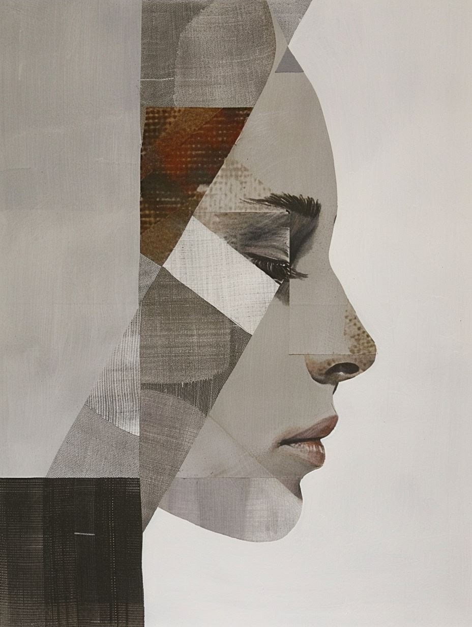 Fragmented Gaze in Neutral Tones