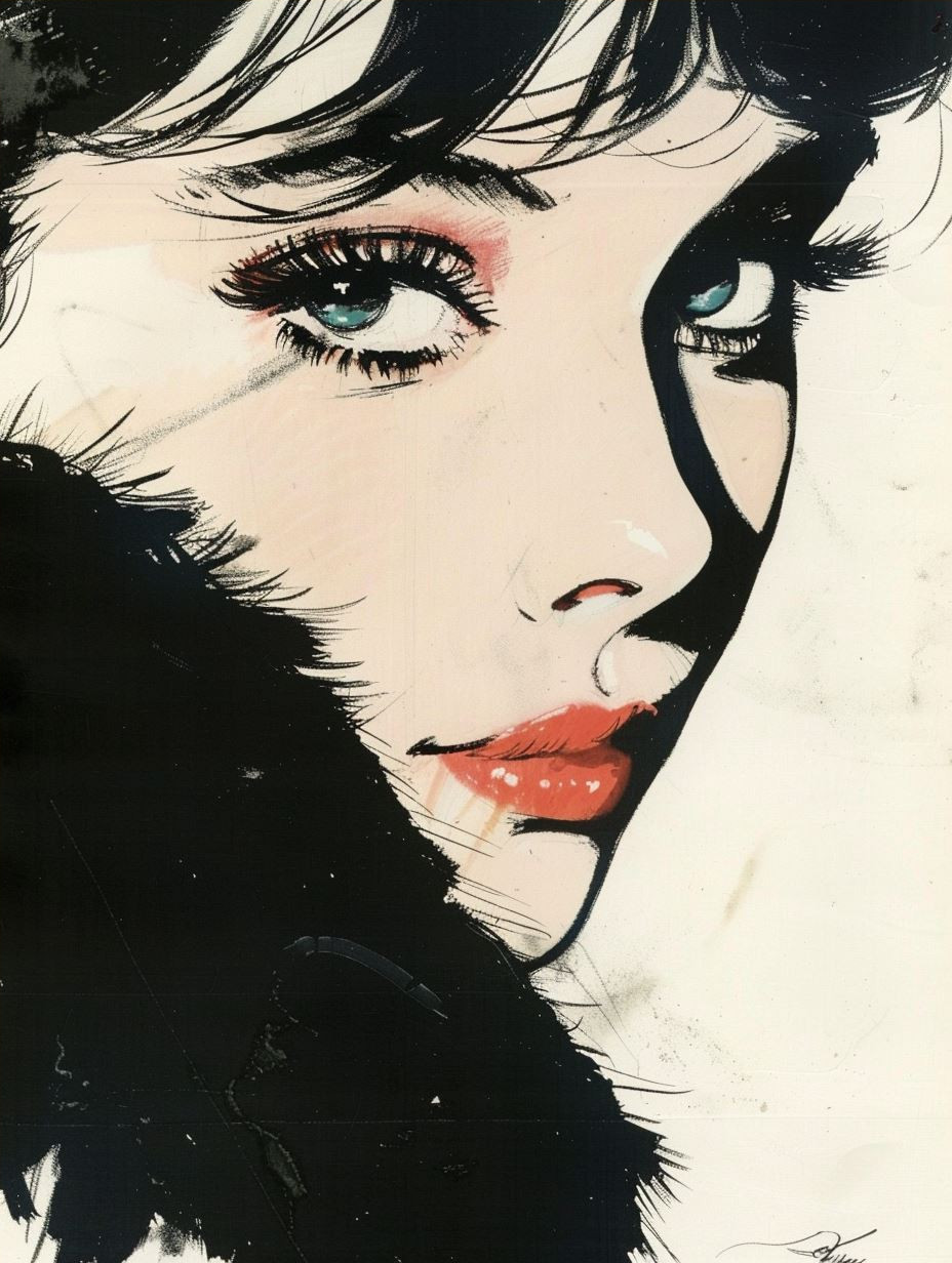 Vintage Pop Art Glamour Portrait