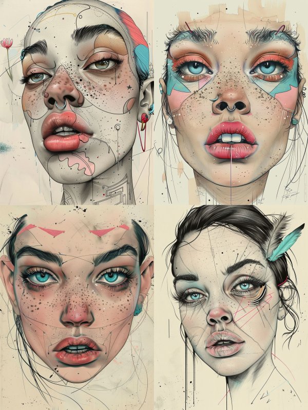 Abstract Surrealist Portrait