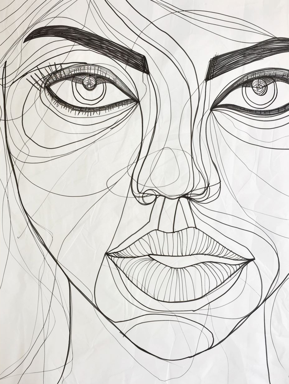 Fragmented Soul in Vibrant Lines