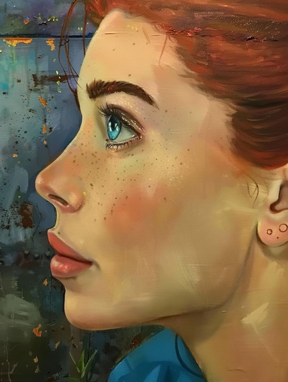 Ethereal Gaze in Oil Paint