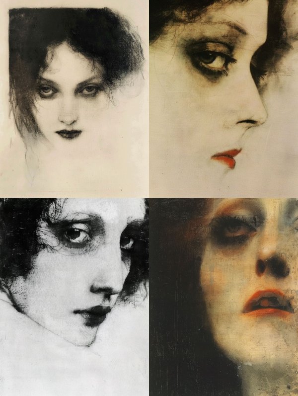 Haunting Charcoal Ethereal Portrait