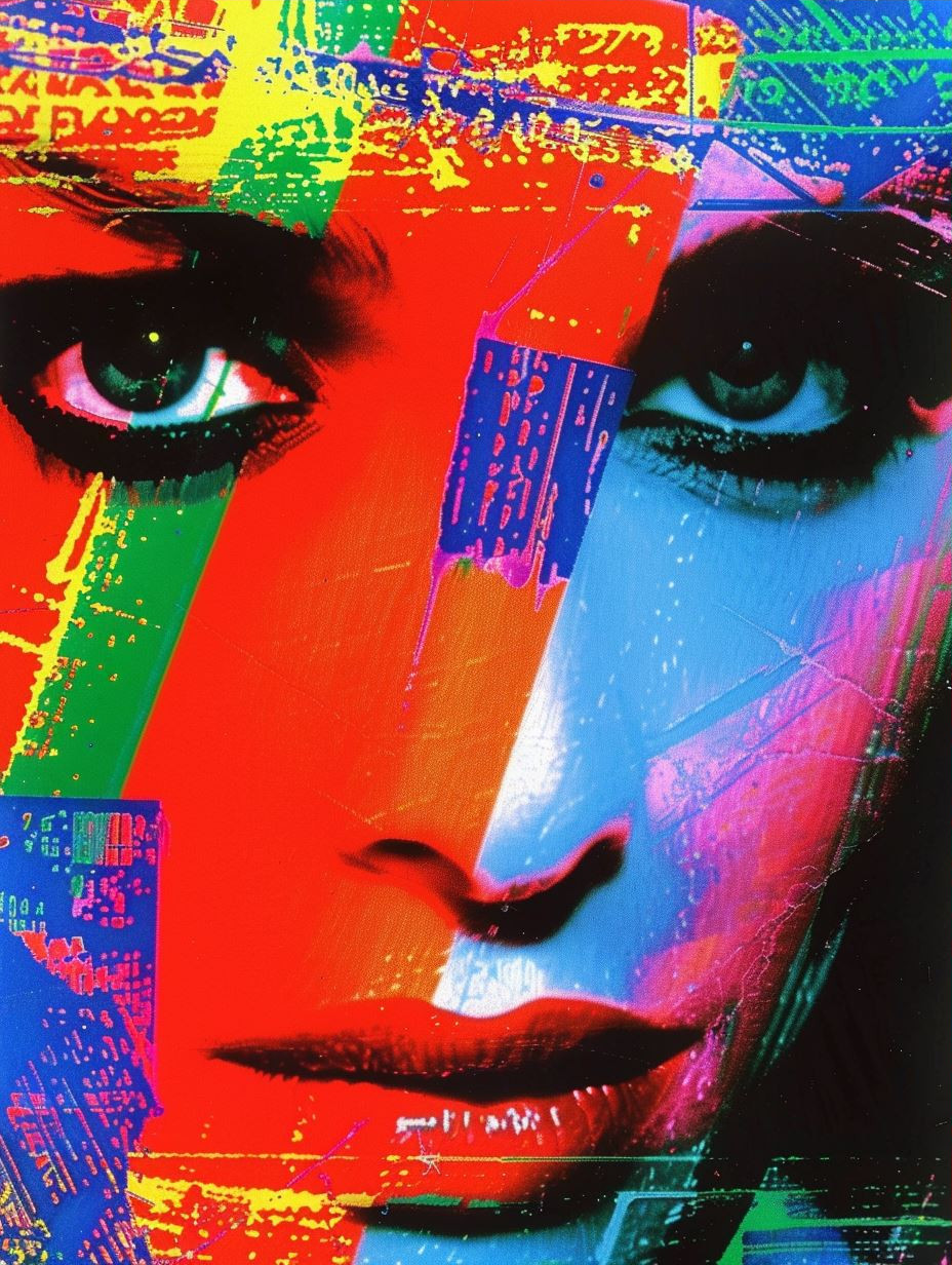 Neon Glitch Portrait Study