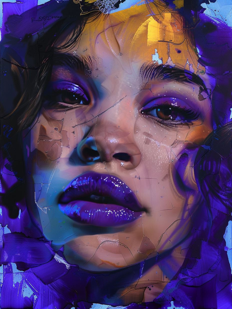 Ethereal Violet Cosmic Portrait