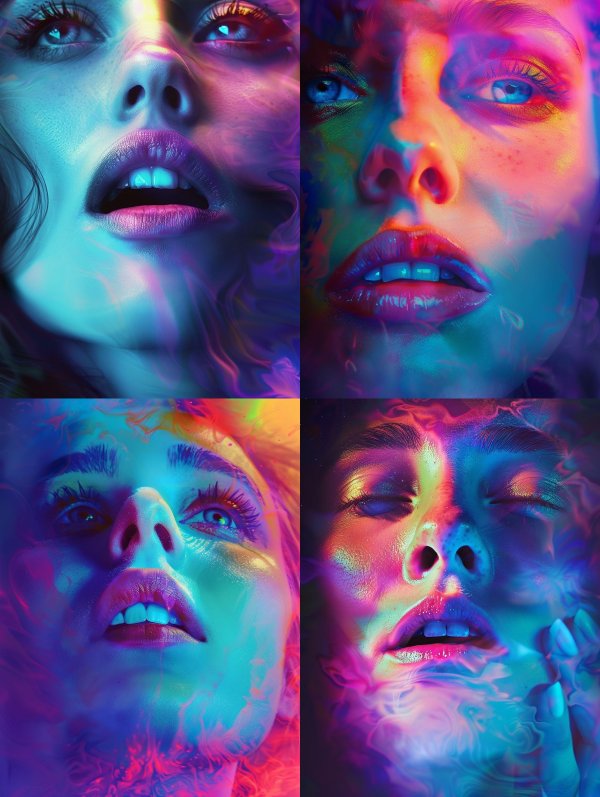 Neon Ethereal Prism Portrait