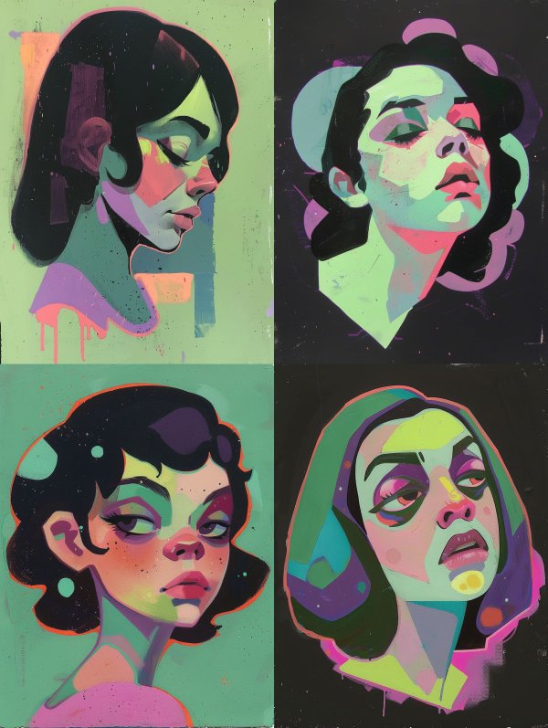 Neon Pastel Portrait Study