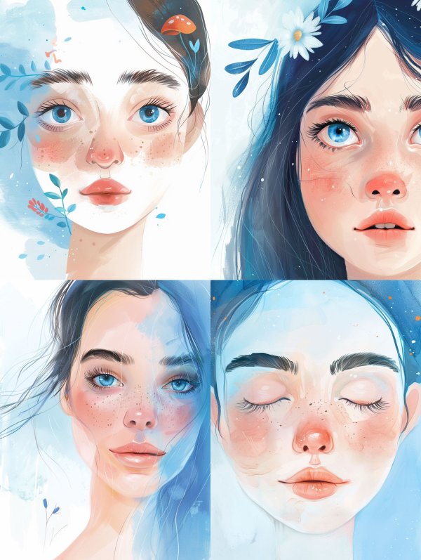 Ethereal Blue Dream Portraits