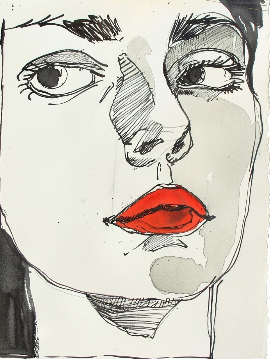 Crimson Ink Portrait