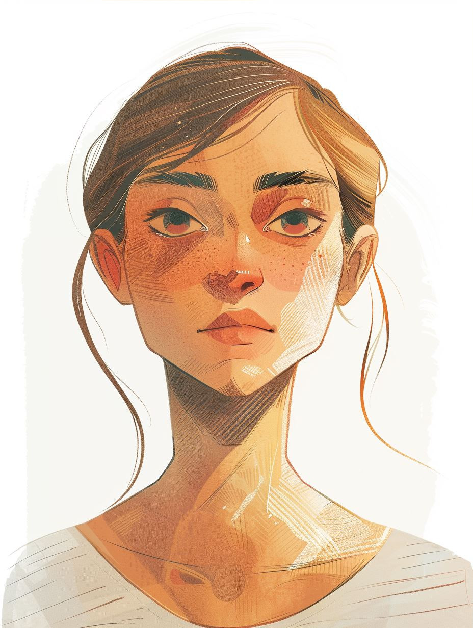 Fragmented Warmth Digital Portrait