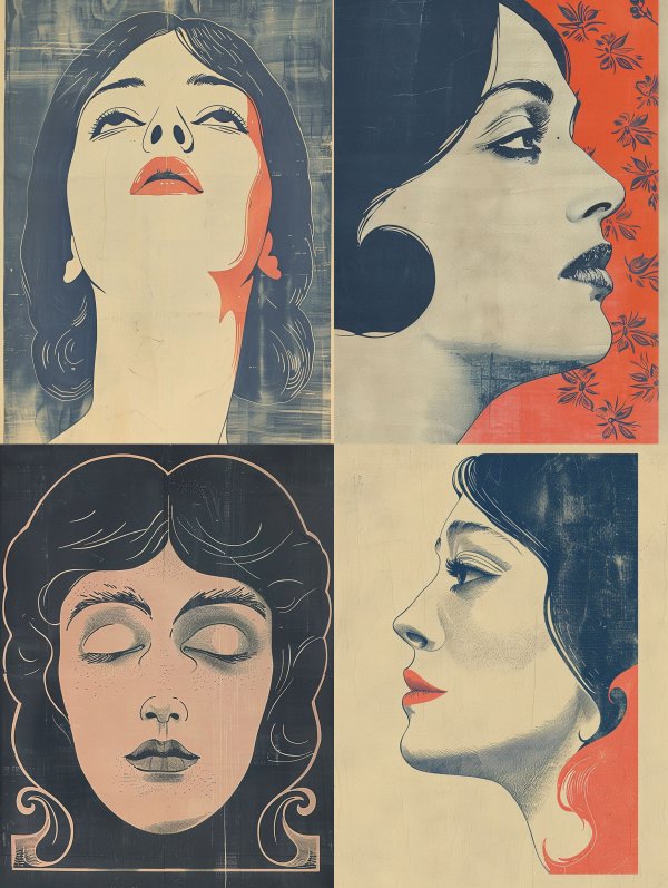 Vintage Noir Pop Art Portrait