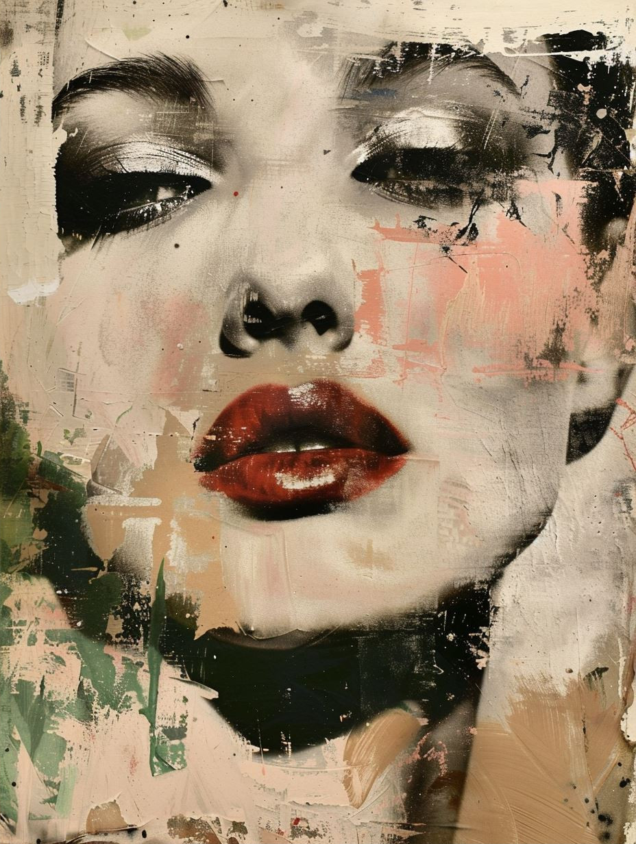 Fragmented Elegance in Mixed Media