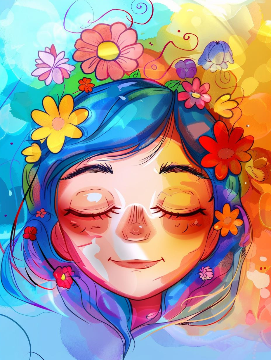 Ethereal Blue Gaze Portrait