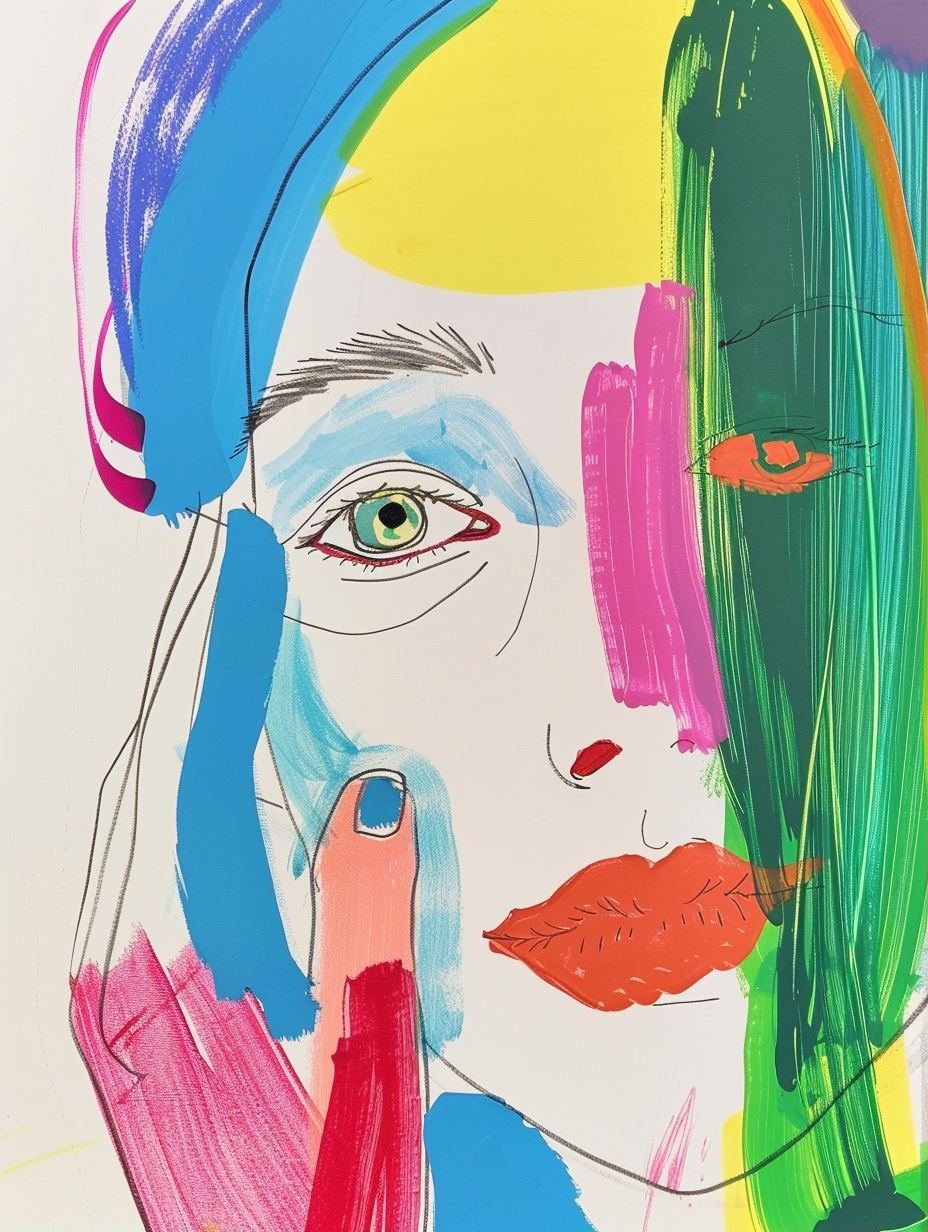 Vibrant Abstract Portrait Study