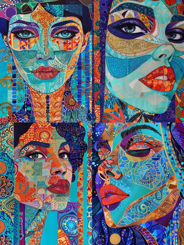 Prismatic Mosaic Portrait of Radiance