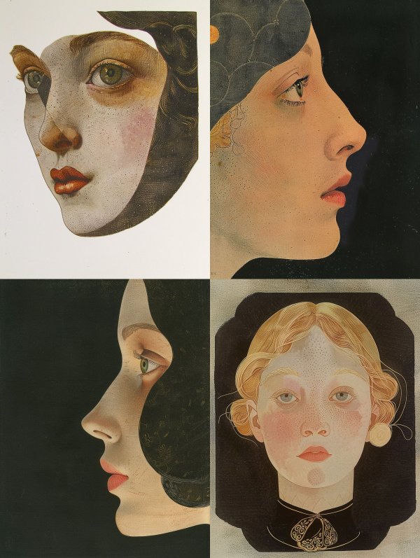 Fragmented Vintage Surrealist Portrait