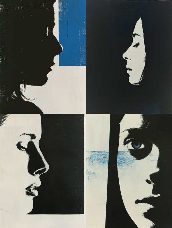 High Contrast Cobalt Silhouette