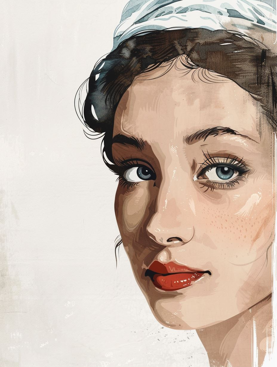 Vintage Noir Digital Portrait
