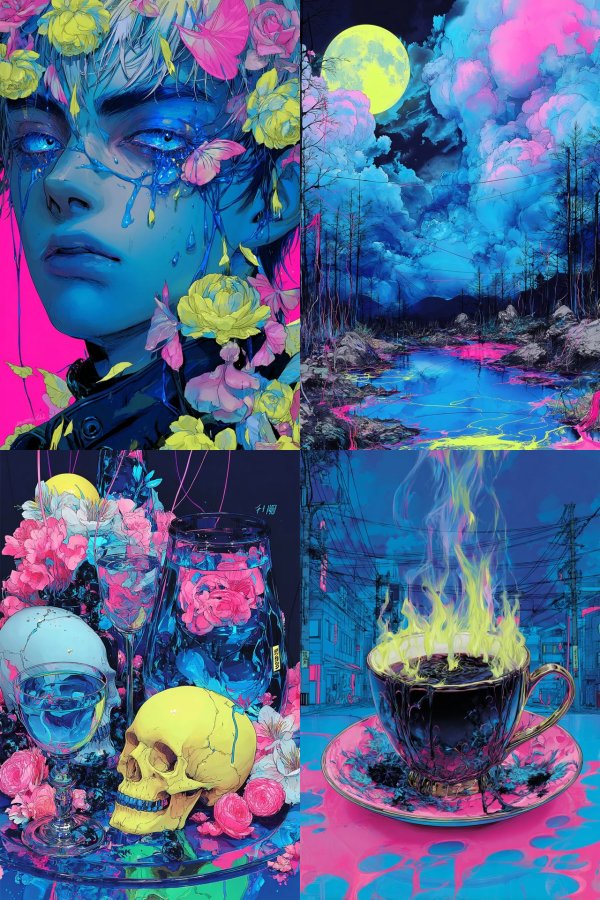 Neon Floral Melancholy