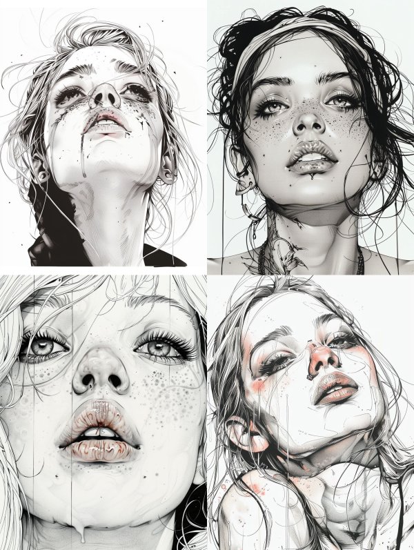 Ethereal Ink Portrait Studies