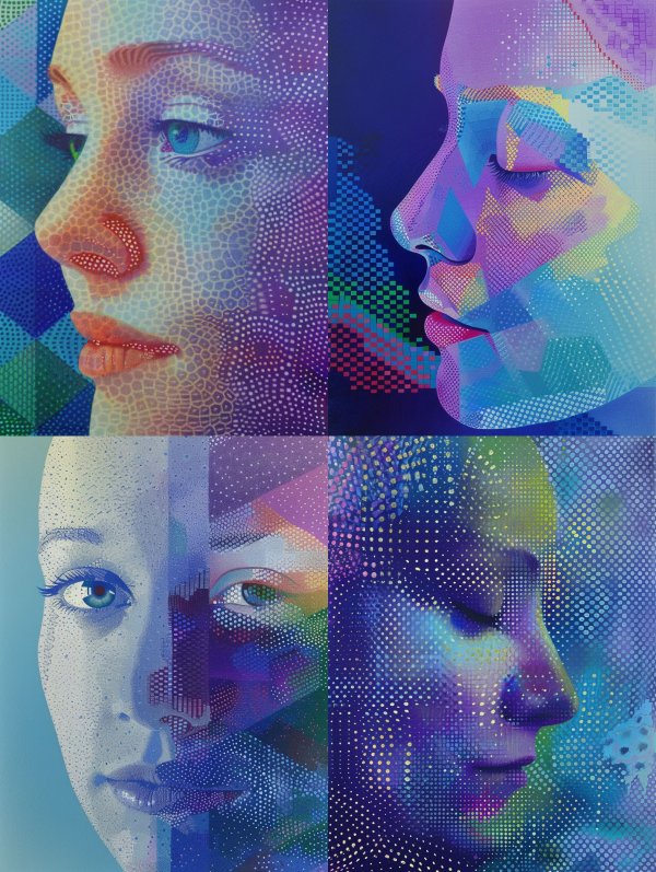 Prismatic Digital Mosaic Portrait