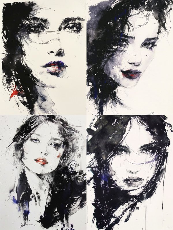 Ink Wash Ethereal Portrait