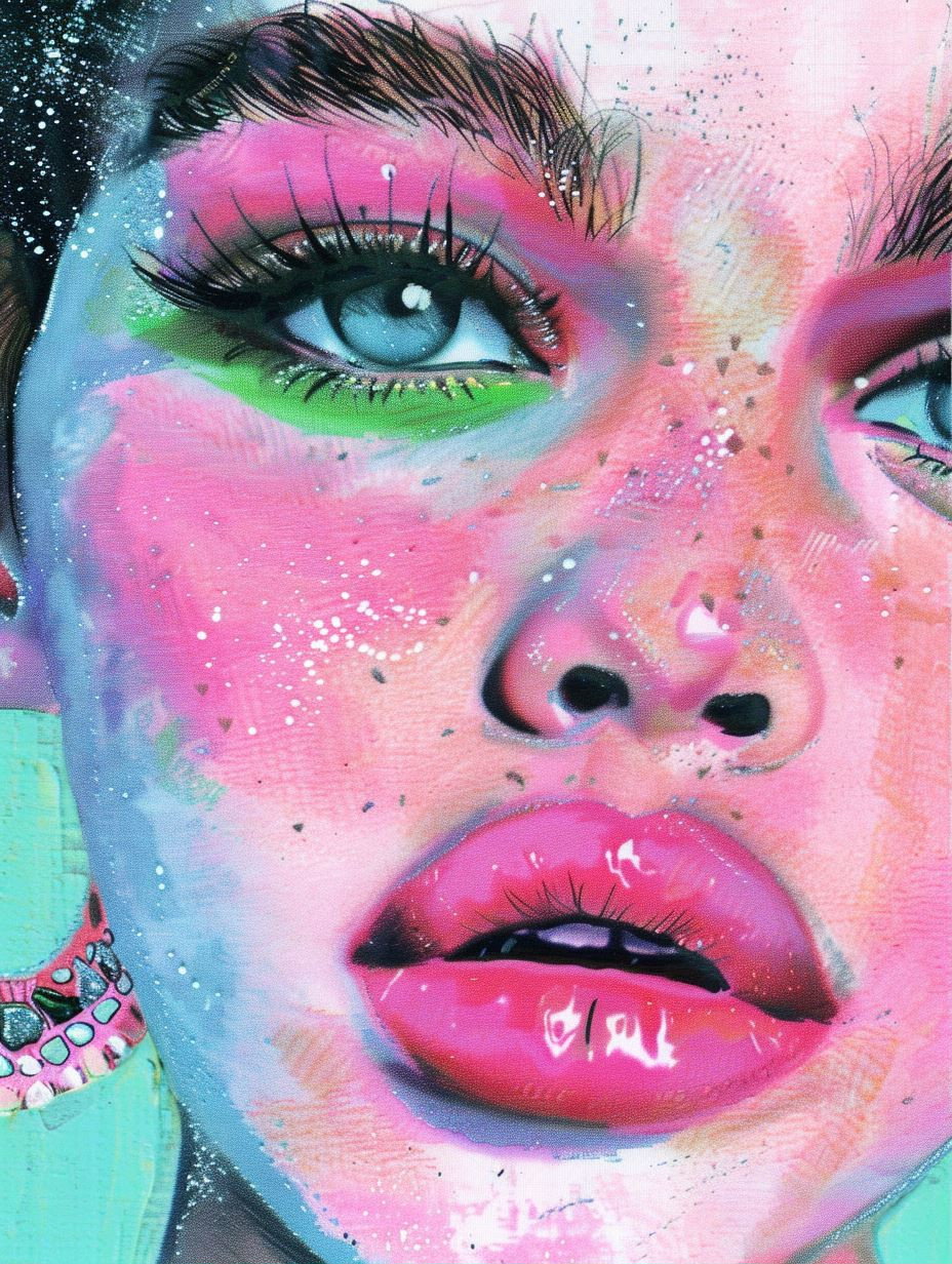 Neon Pastel Dream Portrait