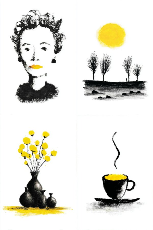 Golden Lip Ink Portrait