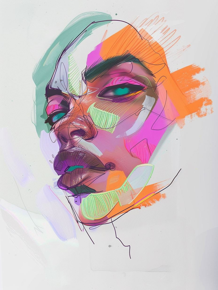 Neon Prism Portrait Study