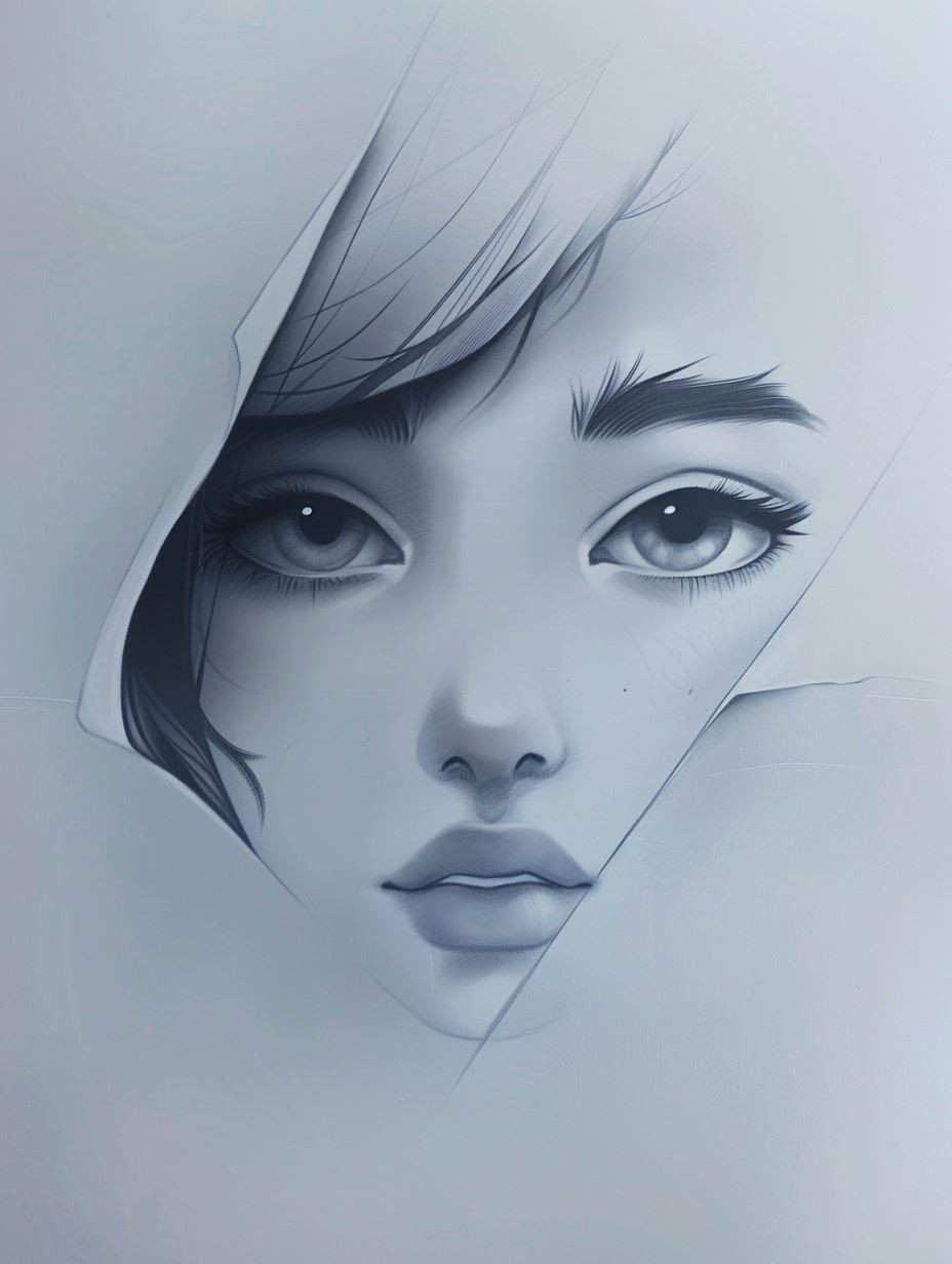 Melancholy Monochrome Digital Portrait
