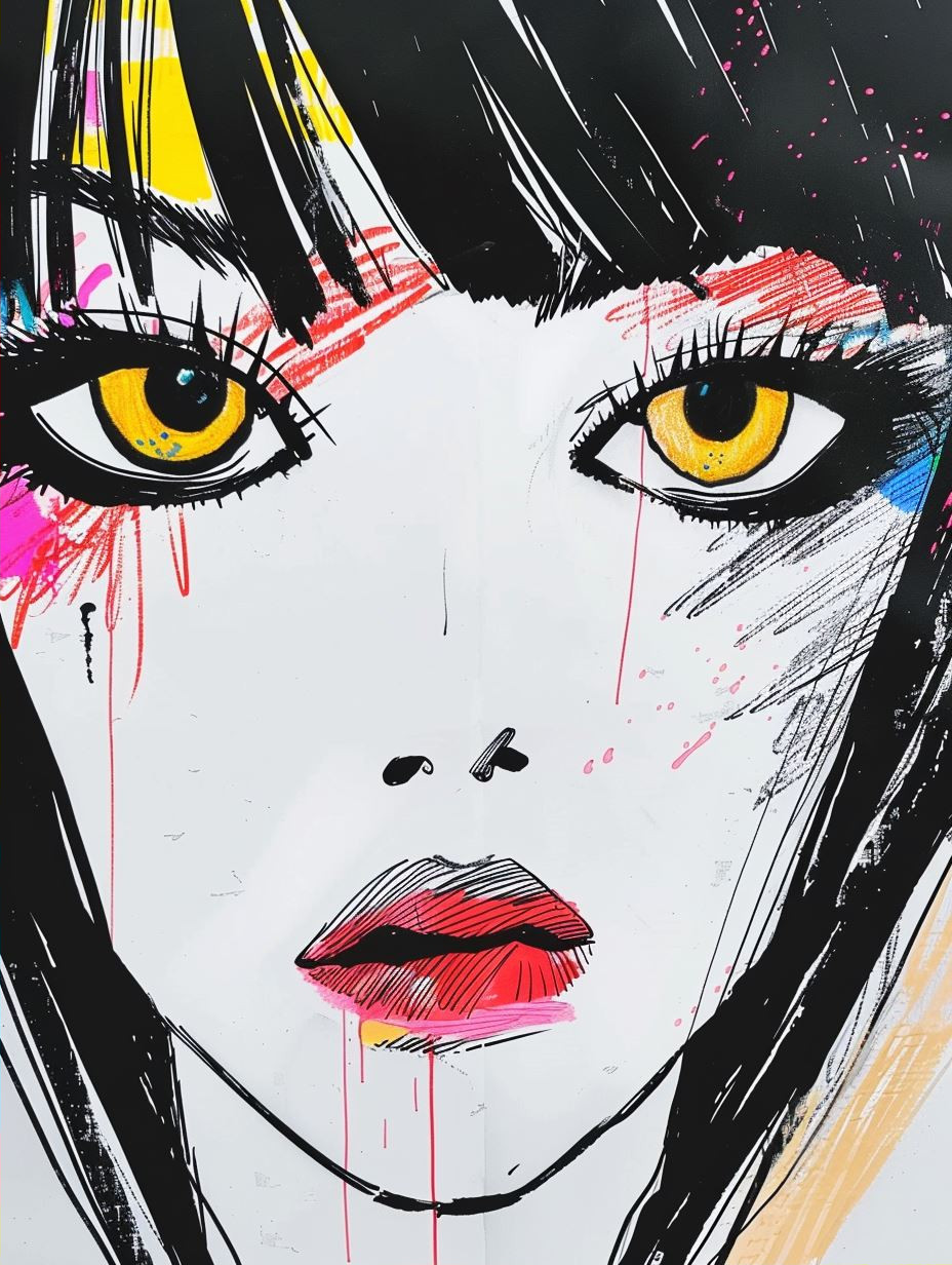 Neon Splatter Urban Portrait