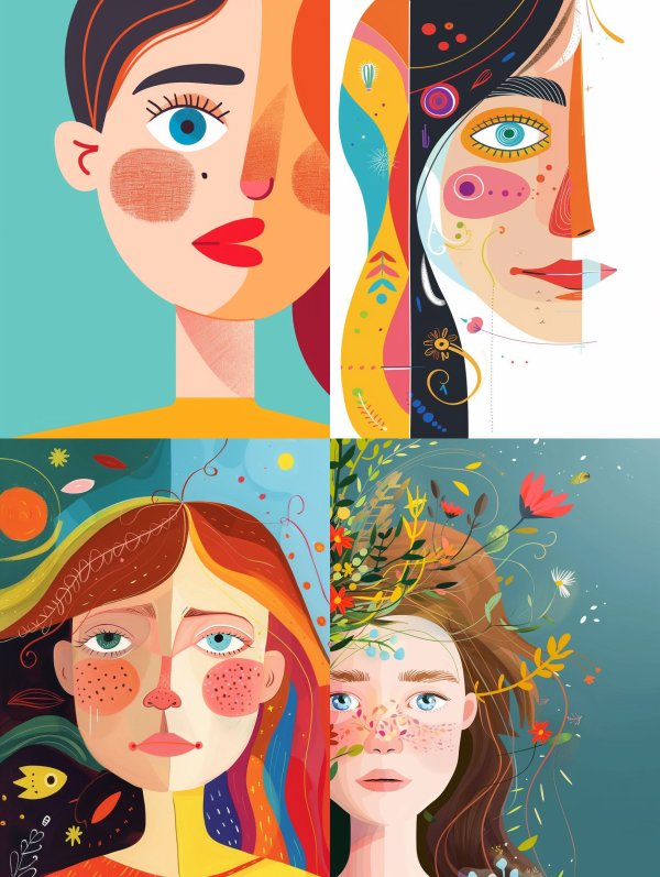 Modernist Pastel Portrait