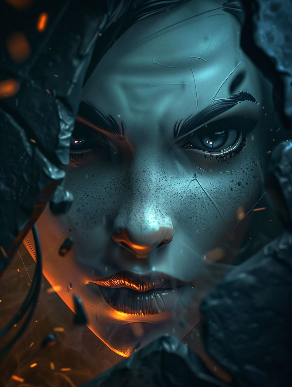 Ember Eyes Shadow Portrait