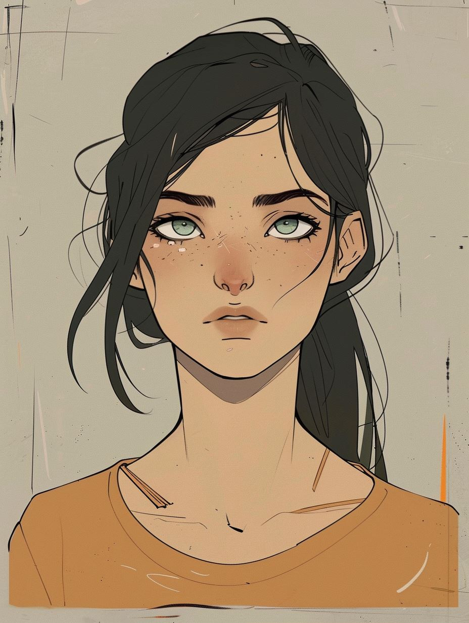 Melancholic Modern Anime Portrait