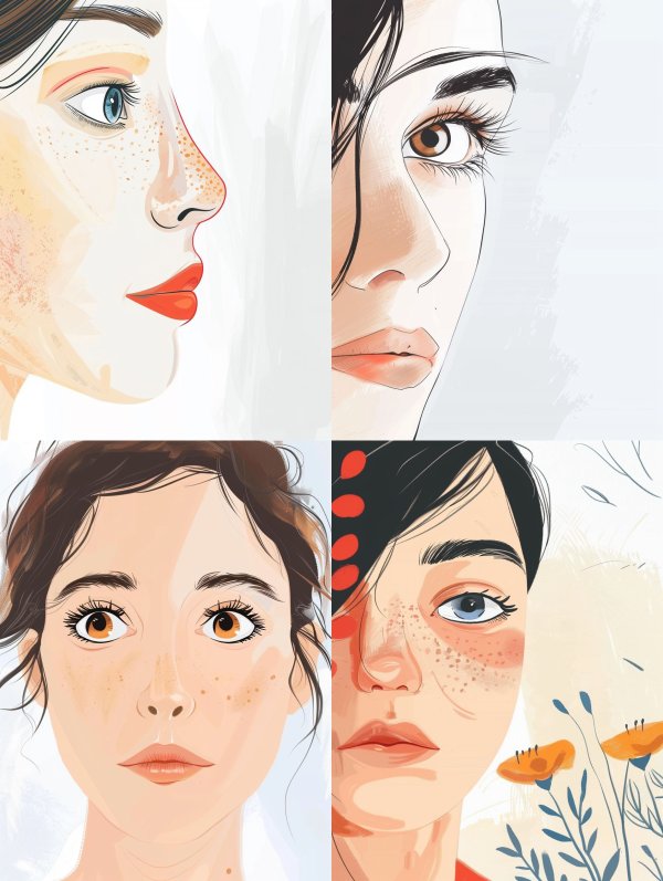 Modern Minimalist Freckled Portrait