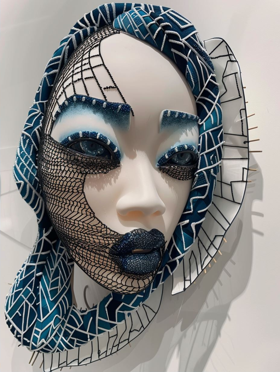 Azure Ethereal Porcelain Portrait